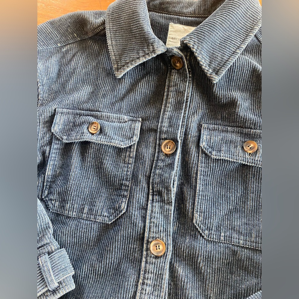 AVEC LES FILLES cropped corduroy shacket size large - Picture 5 of 11